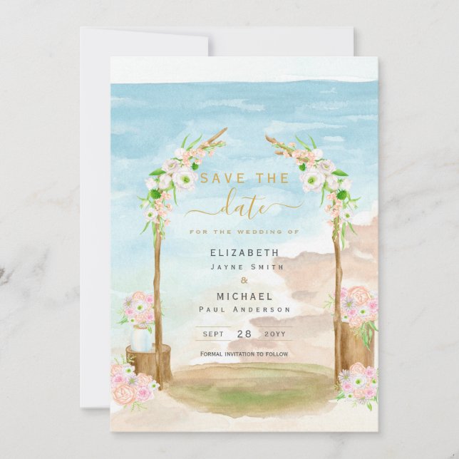 Invitación para guardar la fecha del destino coste (Anverso)