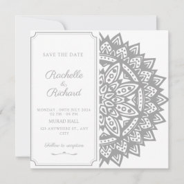 Invitación para guardar la fecha en negro y blanco