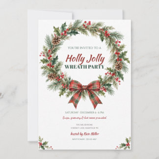 Invitación para hacer corona de Navidad Holly Joll