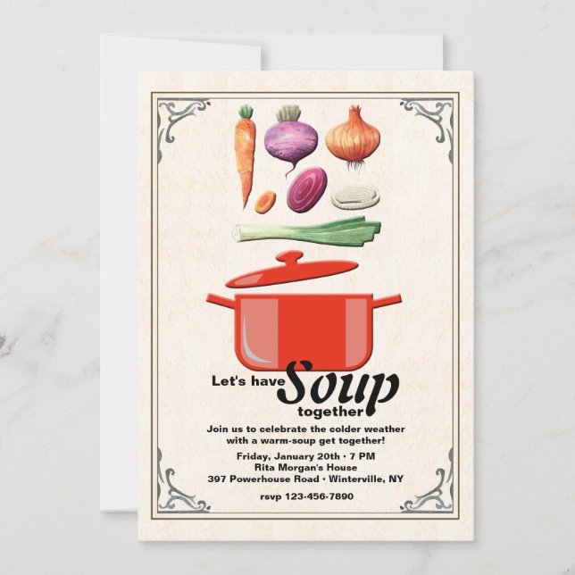 Invitación para hacer sopa (Anverso)