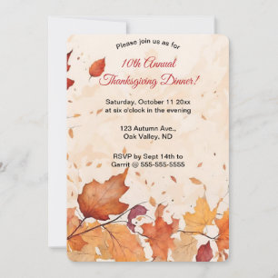 Invitación para hojas de otoño editable