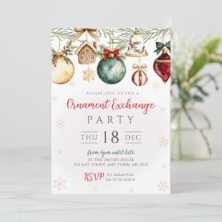 Invitación para Intercambio de Adornos Navideños d