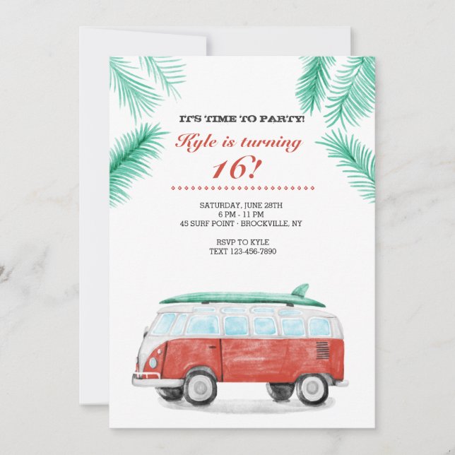 Invitación para Ir a Surfear (Anverso)