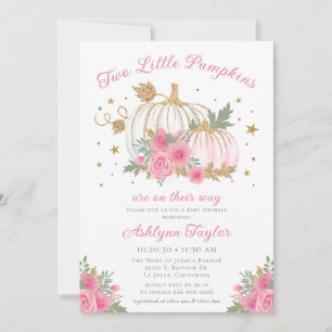 Invitación para la Celebración de Gemelas Bebé Cal