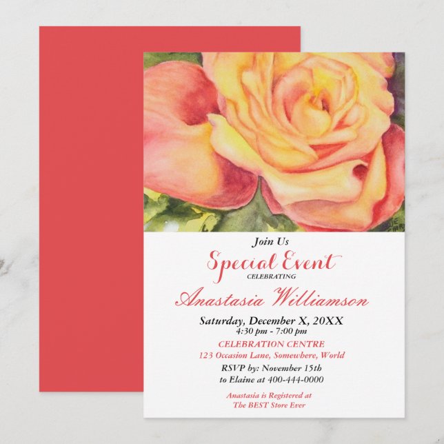 INVITACIÓN PARA LA CELEBRACIÓN DE LA CENA (Anverso / Reverso)