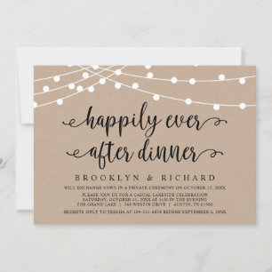 Invitación para la cena de boda y fuga feliz