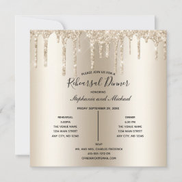 Invitación para la cena de ensayo con brillo de Ch