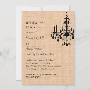 Invitación para la cena de ensayo con candelabro s