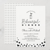 Invitación para la cena de ensayo de corazones en