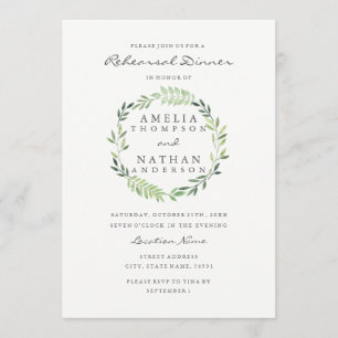 Invitación para la cena de ensayo de la corona de