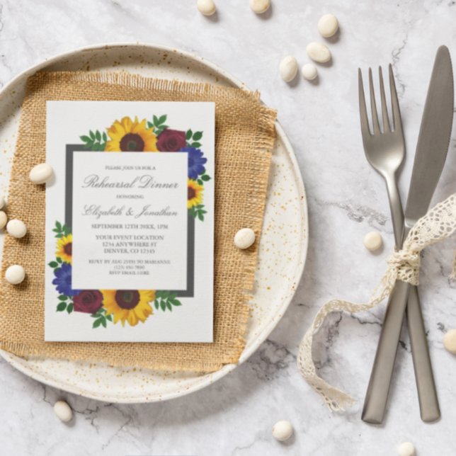 Invitación para la cena de ensayo floral de rosa g (Subido por el creador)
