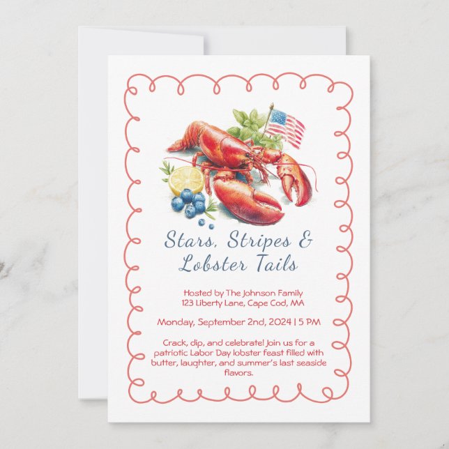 Invitación para la Cena de Langostinos del Día del (Anverso)