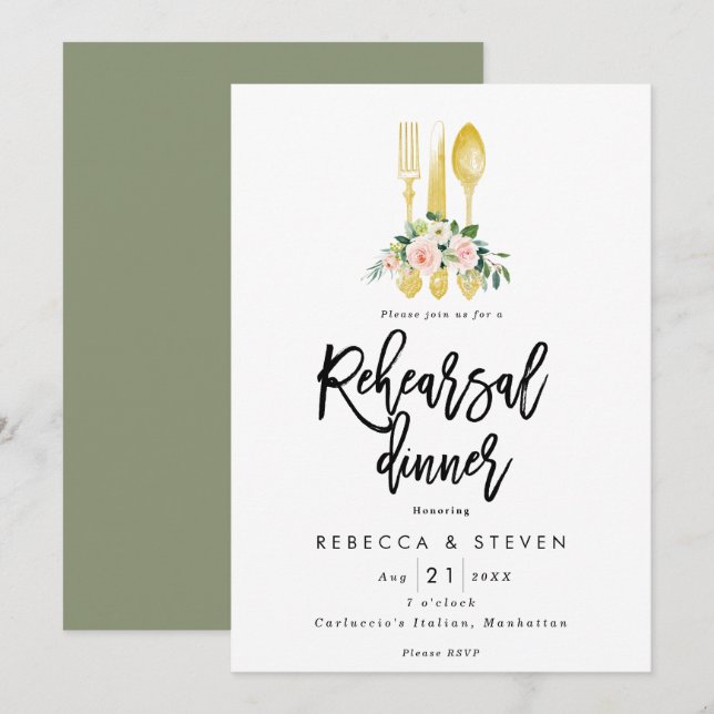 invitación para la cena de un ensayo de oro falso  (Anverso / Reverso)