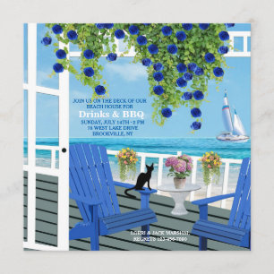 Invitación para la cubierta de la playa