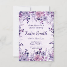 Invitación para la ducha en el jardín floral de la