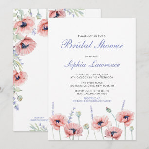 Invitación para la ducha nupcial de la flor de ama