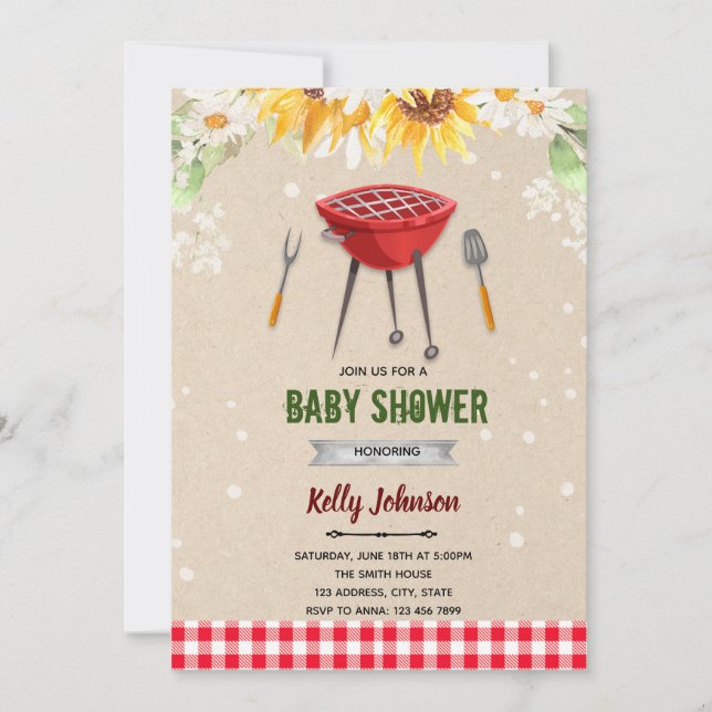 invitación para la fiesta de Baby Q (Anverso)