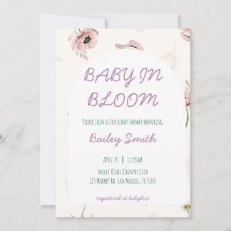 Invitación para la fiesta de baby shower "Bebé en 