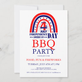 Invitación para la fiesta de barbacoa de fuegos ar