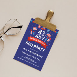 Invitación para la fiesta de barbacoa del 4 de jul