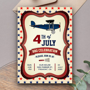 Invitación para la fiesta de barbacoa del 4 de jul