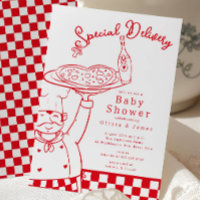 Invitación para la fiesta de bebé con entrega espe