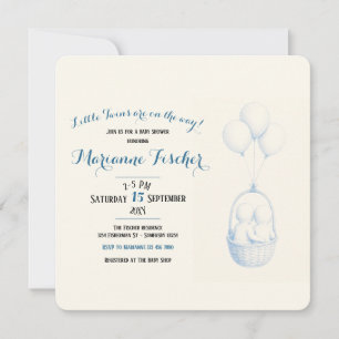 Invitación para la fiesta de bebés gemelos