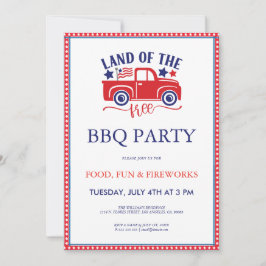 Invitación para la fiesta de BQ del 4 de julio tie