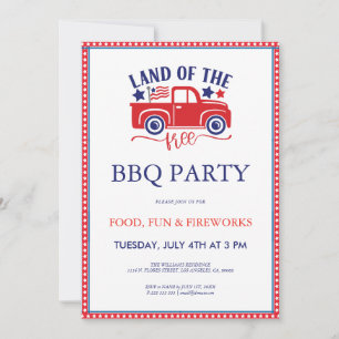 Invitación para la fiesta de BQ del 4 de julio tie