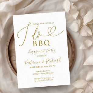 Invitación para la fiesta de compromiso Gold I DO 