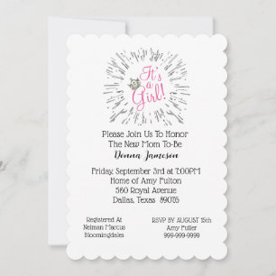 Invitación para la Fiesta de Corona de “Bebé Niña”