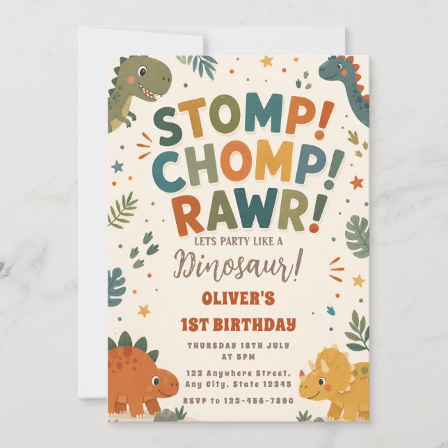 Invitación para la fiesta de cumpleaños número 1 d (Anverso)