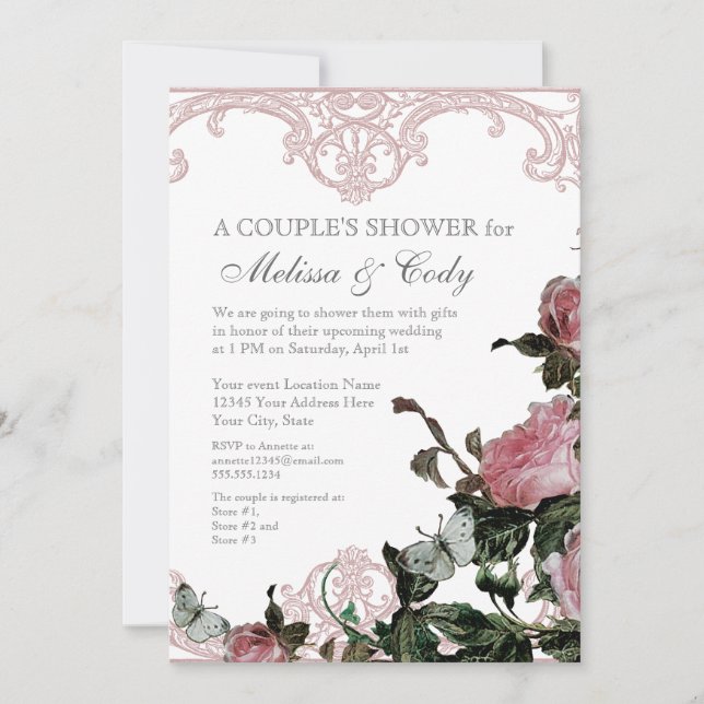 Invitación para la fiesta de desposorios de pareja (Anverso)