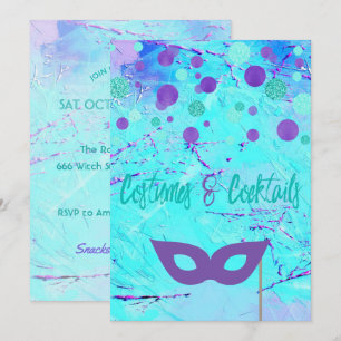 Invitación para la fiesta de disfraces y cócteles