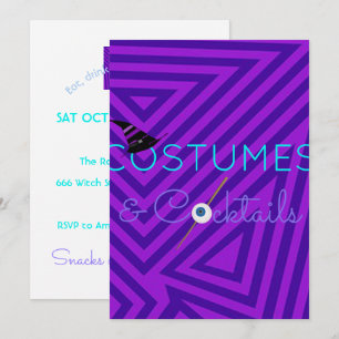 Invitación para la fiesta de disfraces y cócteles