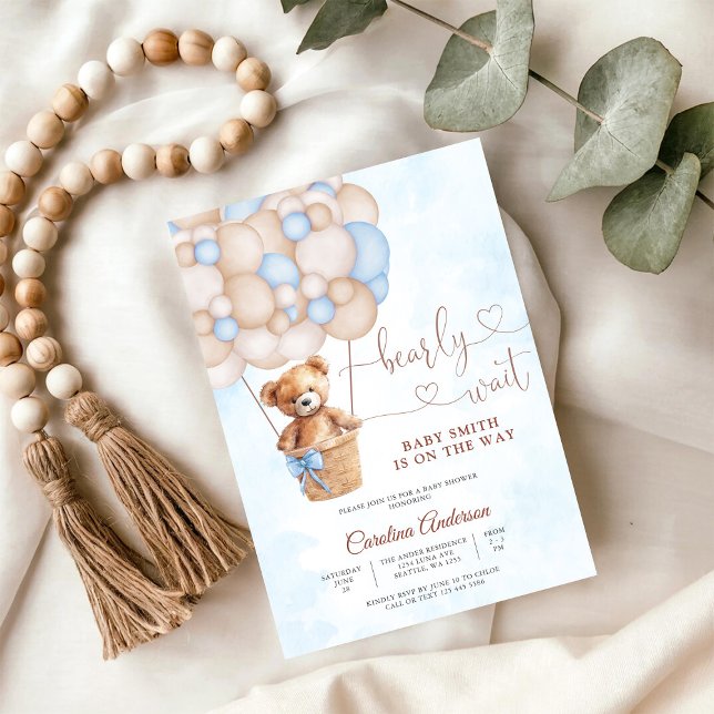 Invitación para la Fiesta de Globos de Osito de Pe (Subido por el creador)