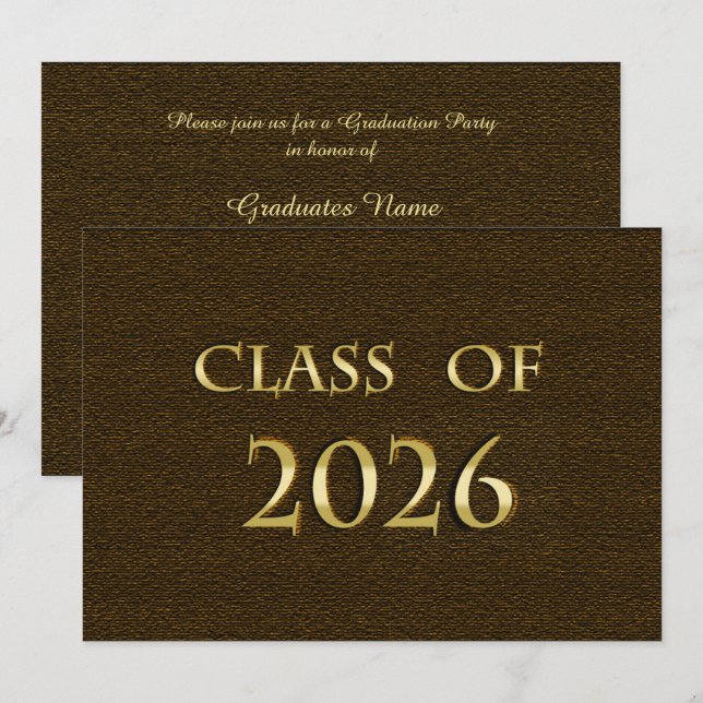 Invitación para la fiesta de graduación de la clas (Anverso / Reverso)