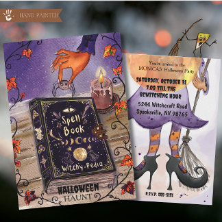 Invitación para la fiesta de Halloween de Witchy P