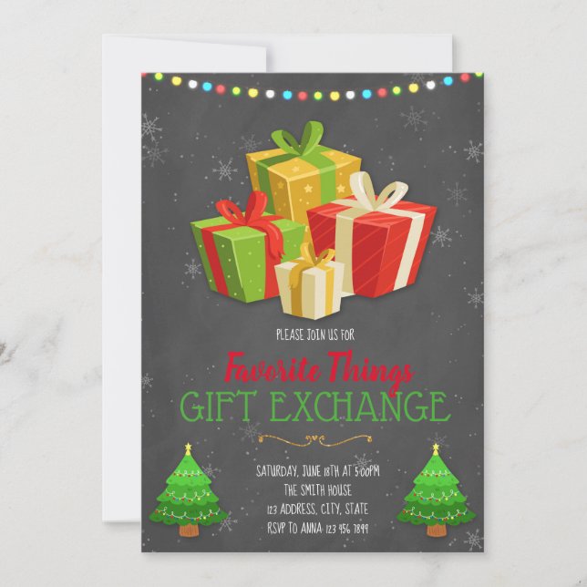 invitación para la fiesta de intercambio de cosas  (Anverso)