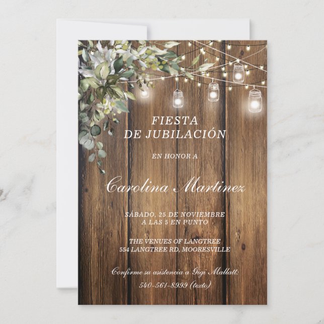 Invitación para la Fiesta de Jubilación Personaliz (Anverso)