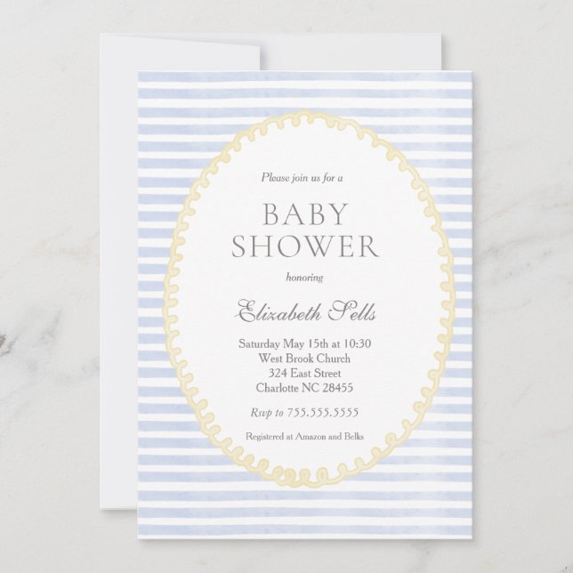 Invitación para la fiesta de llegada de un bebé va (Anverso)