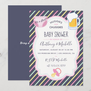 invitación para la fiesta de pañales Huggies for C