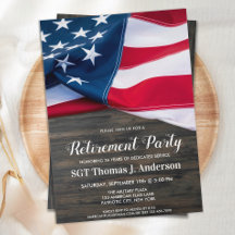 Invitación para la fiesta de retiro militar de la 