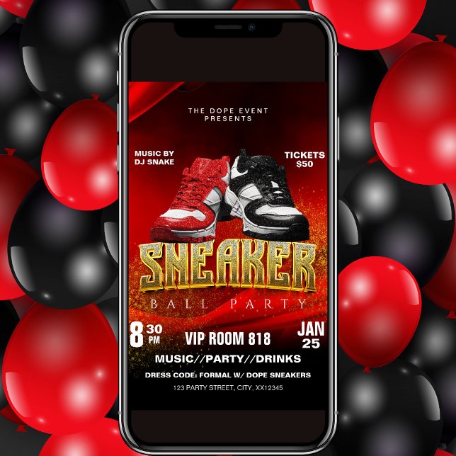 Invitación para la Fiesta de Zapatillas Rojinegras (Subido por el creador)