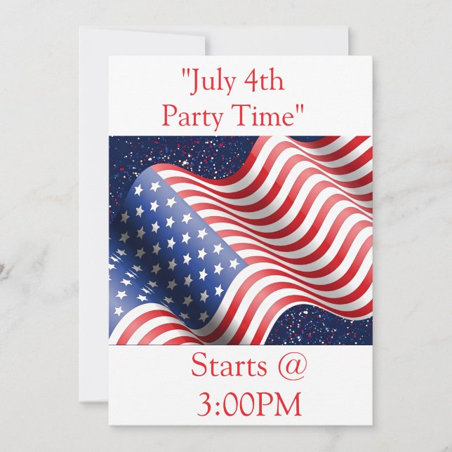 Invitación para la fiesta del 4 de julio ("Front")