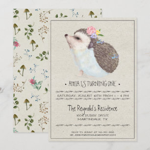 Invitación para la fiesta del pequeño erizo