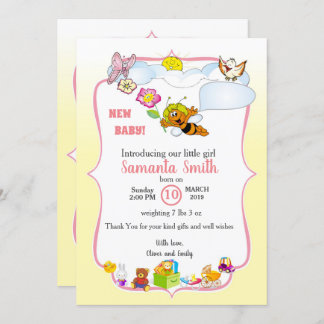 invitación para la introducción del bebé, chica
