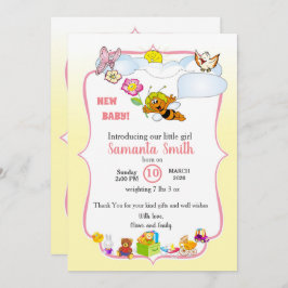 invitación para la introducción del bebé, chica