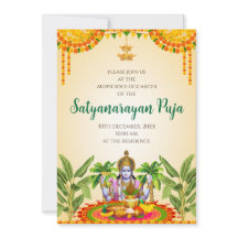 invitación para la katha de Satya Narayan Satyanar