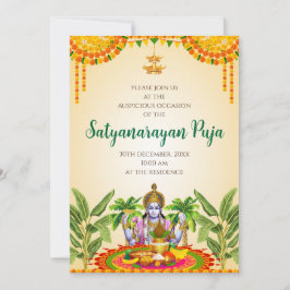 invitación para la katha de Satya Narayan Satyanar